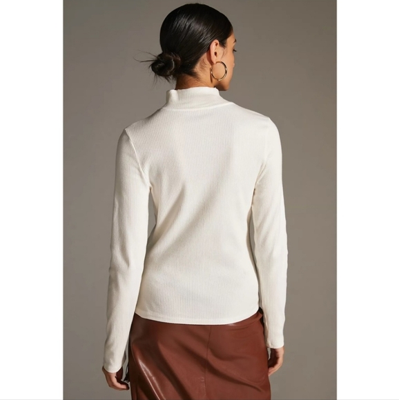 Anthropologie White Long Sleeve Tee - Picture 4 of 11